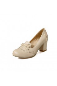 Women's Shoes Leatherette Chunky Heel Heels Heels Wedding / Office & Career / Party & Evening Blue / Pink / Beige
