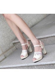 Women's Shoes Heel Heels / Peep Toe / Platform Sandals / Heels Outdoor / Dress / Casual Blue / Pink / Beige