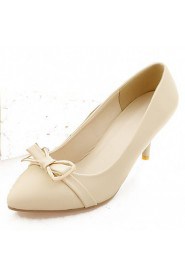 Women's Shoes Leatherette Stiletto Heel Heels Heels Office & Career / Dress / Casual Blue / Pink / Beige