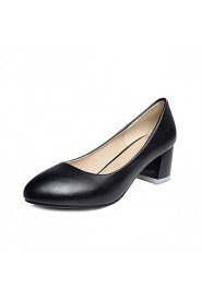 Women's Shoes Leatherette Chunky Heel Heels Heels Wedding / Office & Career / Casual Black / Blue / Pink / White