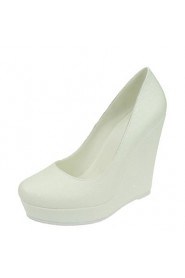 Women's Wedding Shoes Round Toe Wedges Heel Wedding / Dress White