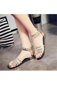 Women's Shoes Chunky Heel Peep Toe Sandals Outdoor / Casual Black / Silver / Gold