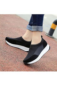 Women's Shoes Tulle Flat Heel Comfort Fashion Sneakers Outdoor / Casual Black / Red