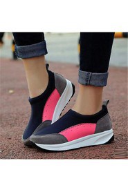Women's Shoes Tulle Flat Heel Comfort Fashion Sneakers Outdoor / Casual Black / Red