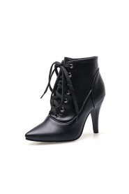 Women's Shoes Synthetic Stiletto Heel Fashion Boots / Basic Pump Boots Outdoor / Office & Career / Casual Black