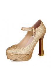 Women's Shoes Cone Heel Heels/Platform/Round Toe Pumps/Heels Casual Green/Red/Silver/Gold
