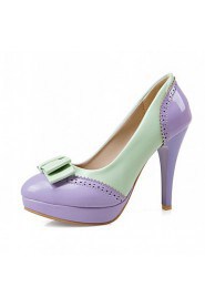 Women's Shoes Leatherette Stiletto Heel Heels Heels Wedding / Office & Career / Casual Green / Pink / Purple / White