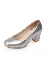 Women's Shoes Leatherette Chunky Heel Heels Heels Office & Career / Dress / Casual Blue / Pink / White
