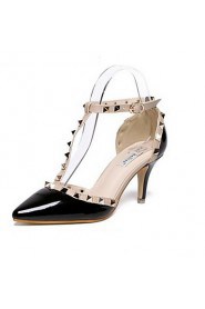 Women's Shoes Synthetic / Fleece Chunky Heel Heels Sandals / Heels Party & Evening / Dress / Casual Black