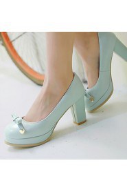 Women's Shoes Chunky Heel/Platform/Round Toe Heels Office & Career/Dress Blue/Pink/White