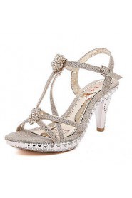 Women's Shoes Cone Heel Open Toe Sandals Dress Silver / Gold