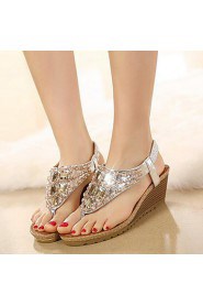 Women's Shoes Flipflop Glisten Bohemian Style Wedge Heel Comfort / Open Toe Sandals Dress / Casual