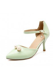Women's Shoes Leatherette Stiletto Heel Heels Heels Wedding / Office & Career / Party & Evening Green / Pink / White