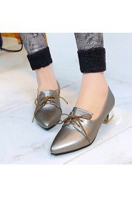 Women's Shoes Low Heels/Pointed Toe Heels/Oxfords Office & Career/Casual Black/Red/Silver/Gray