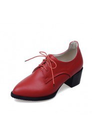 Women's Shoes Chunky Heel/Pointed Toe Heels/Oxfords Office & Career/Dress/Casual Black/Red/Gray