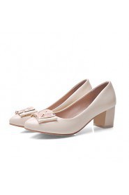 Women's Shoes Patent Leather Chunky Heel Heels Pumps/Heels Casual Black/Blue/Pink/Beige