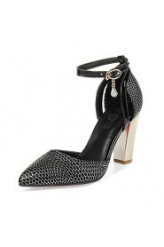 Women's Shoes Chunky Heel Heels / Pointed Toe Heels Casual Black / Red / White / Beige