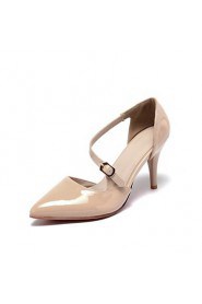 Women's Shoes Leatherette Stiletto Heel Heels Heels Wedding / Office & Career / Party & Evening Black / Red / Almond