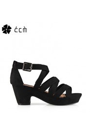 Women's Shoes Chunky Heel Platform/Gladiator/Ankle Strap Sandals Office & Career/Party & Evening/Casual Black Shoes