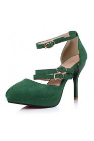 Women's Shoes Velvet/Stiletto Heel/Platform/Pointed Toe Heels Wedding Shoes/Party & Evening/Dress Black/Green