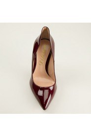 Women's Shoes Patent Leather Stiletto Heel Heels / Pointed Toe Heels Wedding / Party & Evening / Dress Burgundy