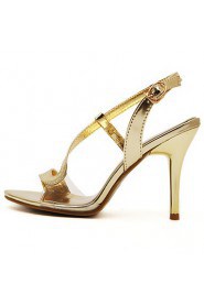 Women's Shoes Stiletto Heel Heels / Ankle Strap Sandals Wedding / Party & Evening / Dress Silver / Gold