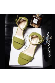 Women's Shoes Chunky Heel Heels / Slingback / Round Toe / Open Toe Sandals Dress Black / Green / Gray