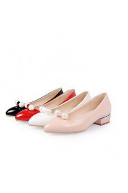 Women's Shoes Low Heel Pointed Toe Heels Office & Career/Dress Black/Pink/Red/White