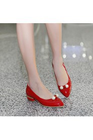 Women's Shoes Low Heel Pointed Toe Heels Office & Career/Dress Black/Pink/Red/White