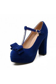 Women's Shoes Stiletto Heel Heels/Round Toe Pumps/Heels Office & Career/Dress Black/Blue/Red