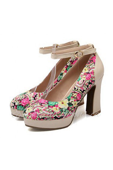 Women's Shoes Stiletto Heel Heels/Round Toe Pumps/Heels Office & Career/Dress Green/Pink/White/Beige