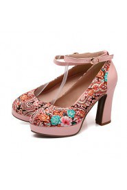 Women's Shoes Stiletto Heel Heels/Round Toe Pumps/Heels Office & Career/Dress Green/Pink/White/Beige