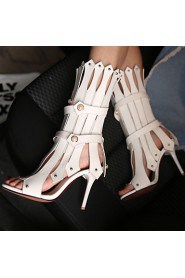 Women's Shoes Heel Heels / Peep Toe Sandals / Heels Party & Evening / Dress / Casual Black / White