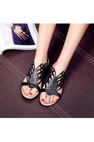 Women's Shoes Heel Flip Flops Sandals Outdoor / Dress / Casual Black / White / Silver / Gold/F26