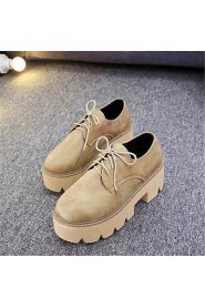 Women's Shoes Leatherette Platform Creepers Fashion Sneakers Outdoor / Casual Black / Brown