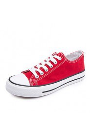 Women's Shoes Canvas Platform Comfort Fashion Sneakers Outdoor / Office & Career / Casual Black / Blue / Red / White
