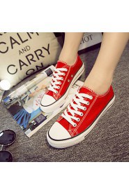 Women's Shoes Canvas Platform Comfort Fashion Sneakers Outdoor / Office & Career / Casual Black / Blue / Red / White