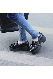 Women's Shoes Platform Heels/Platform/Comfort/Round Toe/Closed Toe Pumps/Heels Casual Black