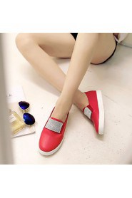 Women's Shoes Glitter Flat Heel Round Toe Loafers Outdoor/Casual Black/Red/White