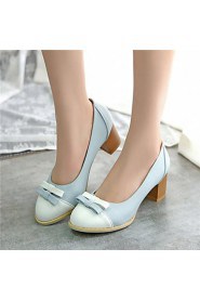 Women's Shoes Leatherette Chunky Heel Heels Heels Wedding / Office & Career / Party & Evening Blue / Pink