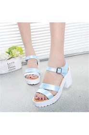 Women's Shoes Leatherette Platform Creepers Sandals Casual Black / Blue / White / Beige