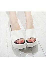 Women's Shoes Wedge Heel Peep Toe Sandals Casual Black/White