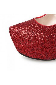 Women's Shoes Glitter / Customized Materials Stiletto Heel Heels Heels Wedding / Party & Evening / Red / Silver / Gold