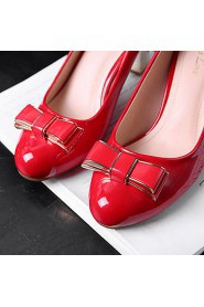 Women's Shoes Patent Leather Chunky Heel Heels Comfort Round Toe Heels Wedding / Dress / Casual More Colors Available