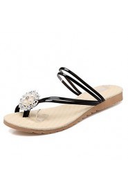 Women's Shoes Leatherette Flat Heel Mary Sandals Casual Black / Green / Pink / White