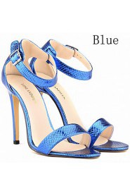 Women's Shoes Leatherette Stiletto Heel Heels / Open Toe Sandals Party & Evening / Dress / CasualBlack / Blue / Purple /