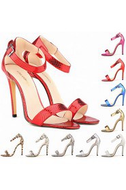 Women's Shoes Leatherette Stiletto Heel Heels / Open Toe Sandals Party & Evening / Dress / CasualBlack / Blue / Purple /