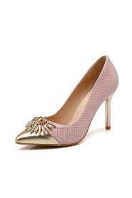 Women's Shoes PVC / Leatherette Stiletto Heel Heels Heels Wedding / Office & Career / Dress / Casual Black / Pink