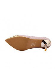 Women's Shoes PVC / Leatherette Stiletto Heel Heels Heels Wedding / Office & Career / Dress / Casual Black / Pink