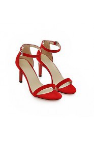 Women's Shoes Leatherette Stiletto Heel Heels / Open Toe Sandals Outdoor / Dress / Casual Black / Red / Beige